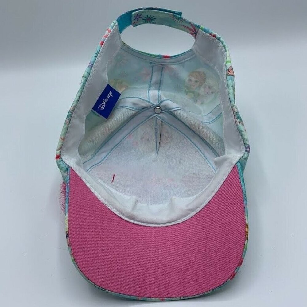 DISNEY Girls Frozen Anna & Elsa Baseball Cap Hat Adjustable One Size Blue Pink - Picture 9 of 9